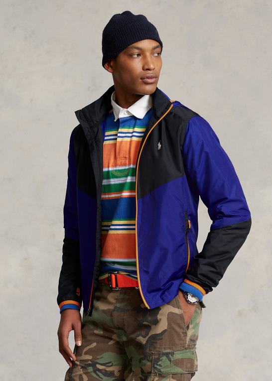 city ​​royal/sort Mænd Ralph Lauren vandafvisende ripstop jakke Z426B128