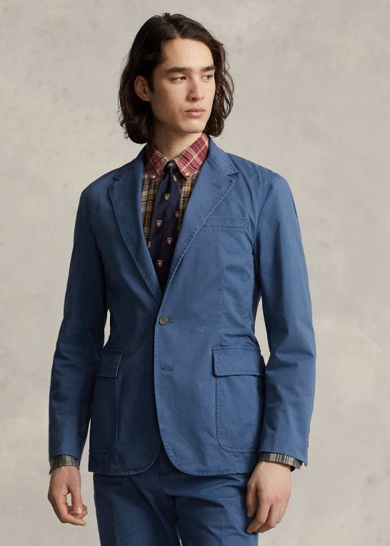 clancy blå Mænd Ralph Lauren polo ukonstrueret stretch chino jakke Z426B616