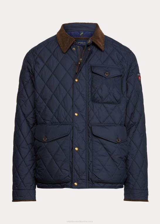 college flåde Mænd Ralph Lauren vandafvisende quiltet jakke Z426B8653