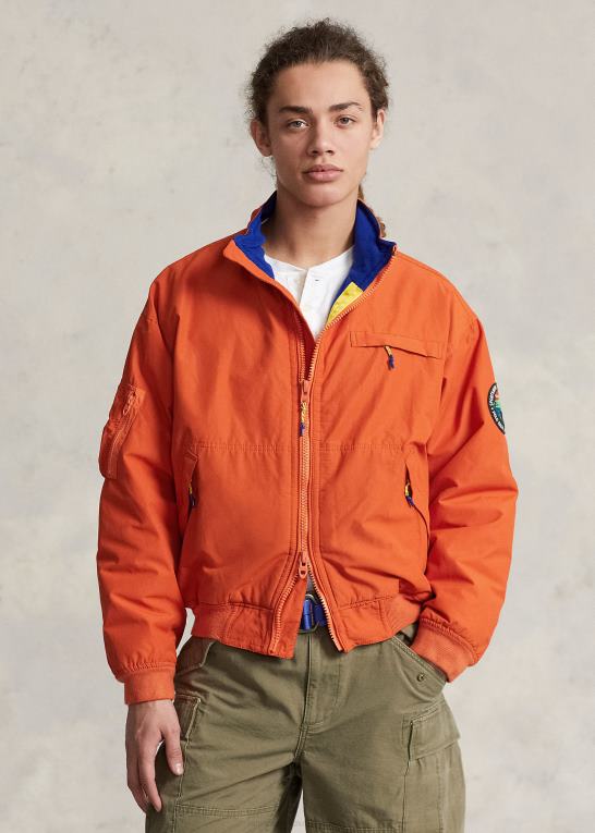 college orange Mænd Ralph Lauren vandafvisende fleece-foret jakke Z426B962