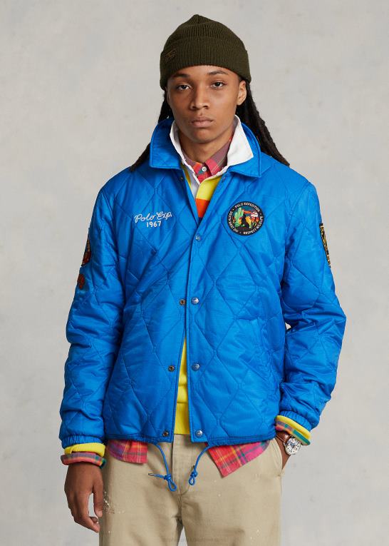 dakota blå Mænd Ralph Lauren quiltet trænerjakke Z426B121