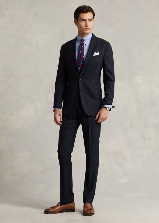 flåde Mænd Ralph Lauren polo blød uld oxford jakkesæt Z426B540