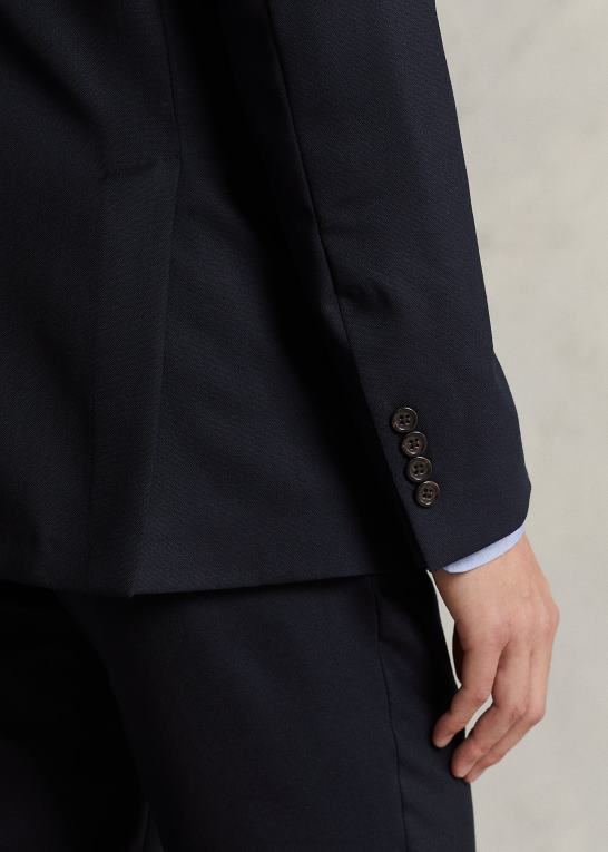 flåde Mænd Ralph Lauren polo blød uld oxford jakkesæt Z426B540