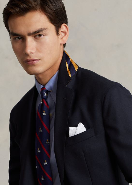 flåde Mænd Ralph Lauren polo blød uld oxford jakkesæt Z426B540