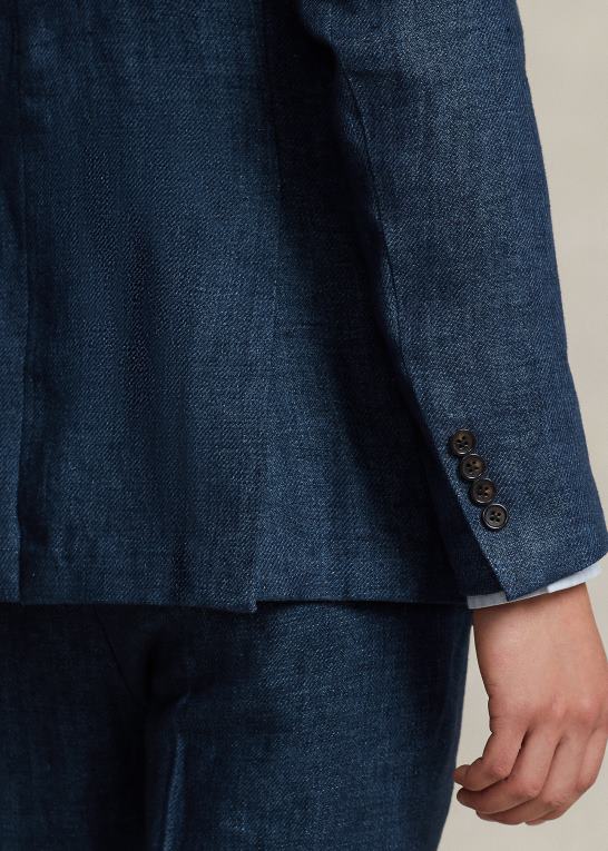 flåde Mænd Ralph Lauren polo jakke med sildeben i blød hør Z426B496