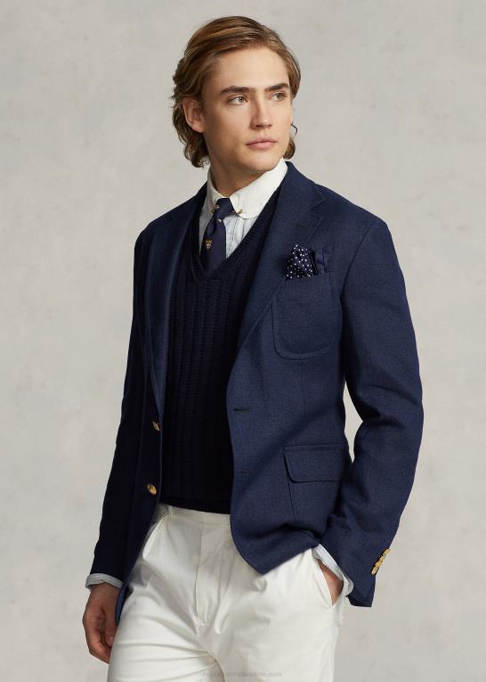 flåde Mænd Ralph Lauren polo jakkesæt i blød hør Z426B1167