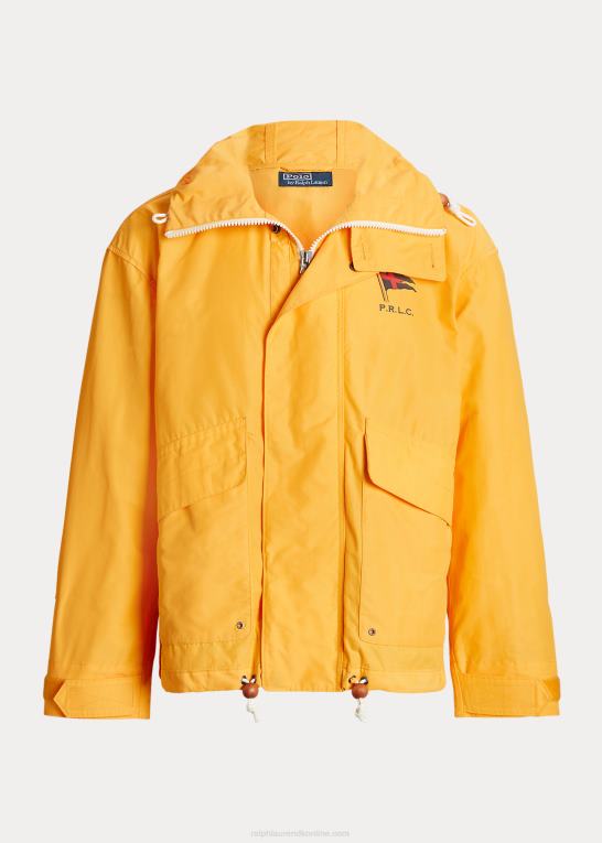 glattere gul Mænd Ralph Lauren coated hættejakke Z426B1280