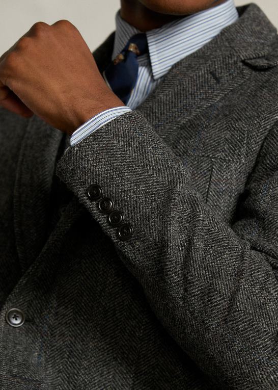 grå Mænd Ralph Lauren morehouse-kollektionen jakkesæt Z426B1293