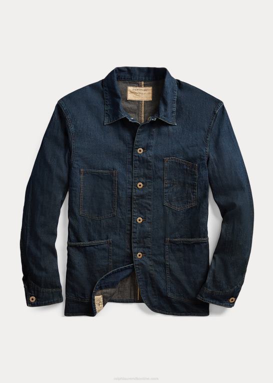 hartville vask Mænd Ralph Lauren hartville selvedge denim ingeniørjakke Z426B1790