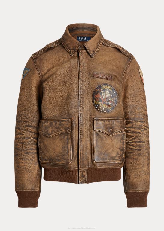 jæger brun Mænd Ralph Lauren flyvejakke i læder Z426B902