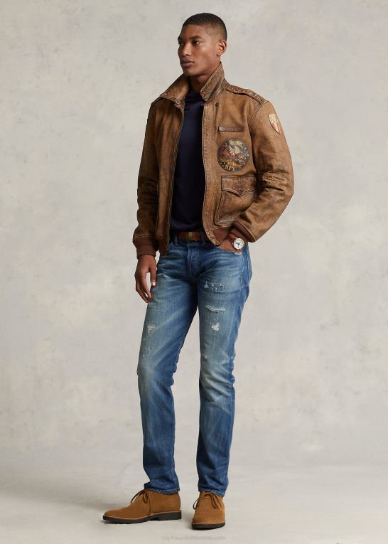 jæger brun Mænd Ralph Lauren flyvejakke i læder Z426B902