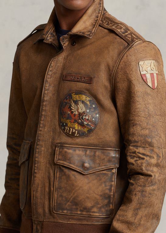 jæger brun Mænd Ralph Lauren flyvejakke i læder Z426B902