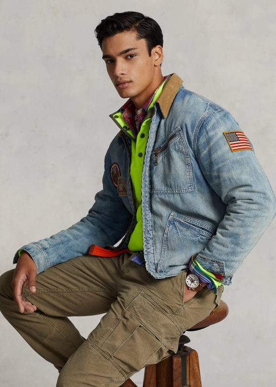 jaanai vask Mænd Ralph Lauren denim trucker jakke Z426B1155