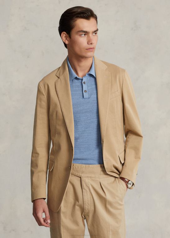 kystbeige Mænd Ralph Lauren polo blød stretch chino jakkesæt Z426B8588