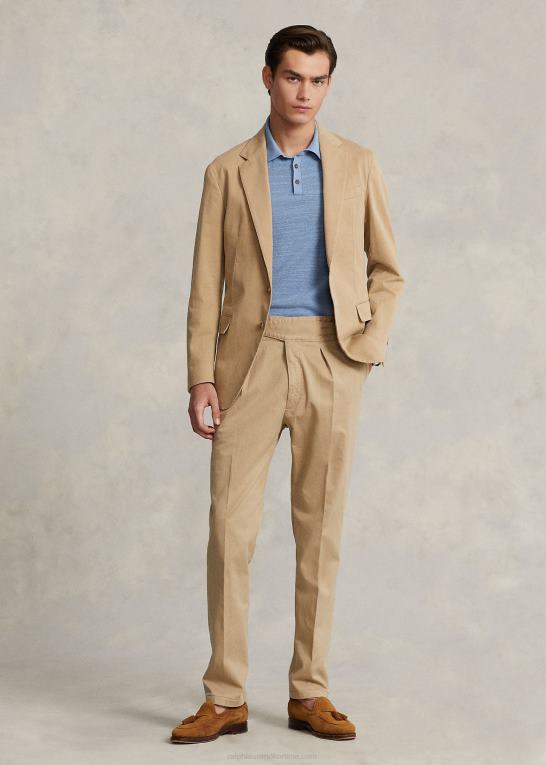 kystbeige Mænd Ralph Lauren polo blød stretch chino jakkesæt Z426B8588