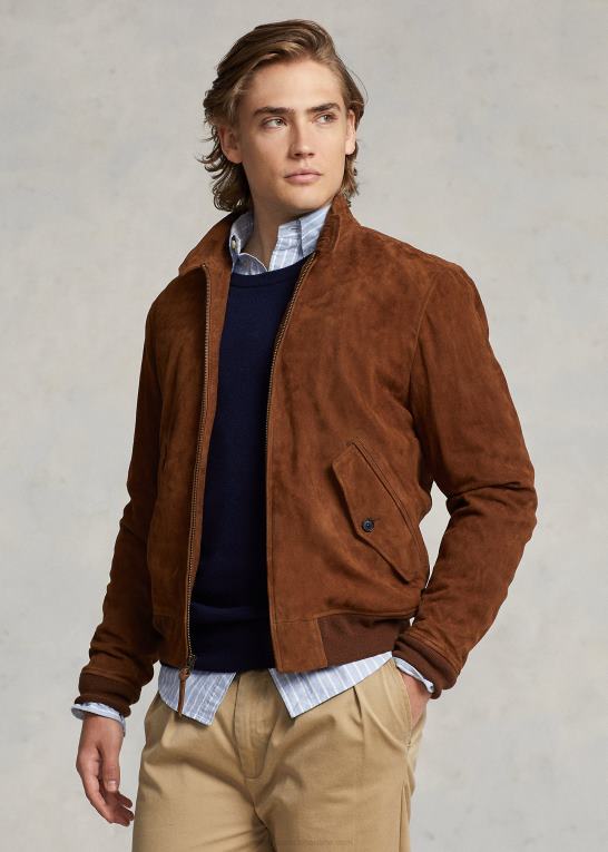 land brun Mænd Ralph Lauren ruskindsjakke Z426B138