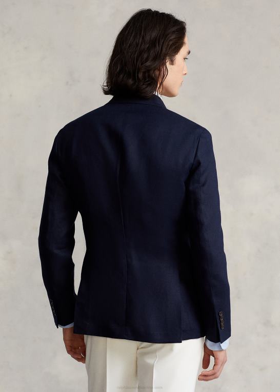 mørk flåde Mænd Ralph Lauren polo jakkesæt i blød hør Z426B747