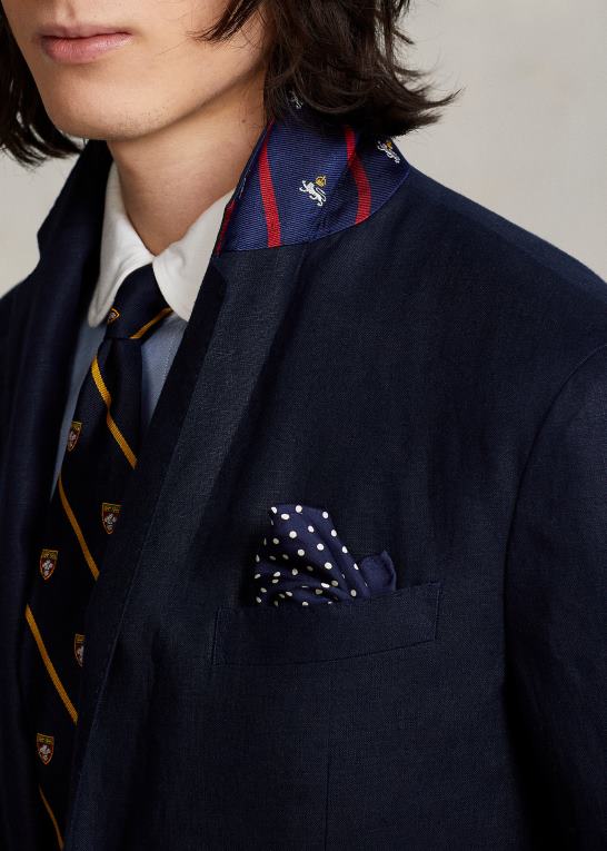 mørk flåde Mænd Ralph Lauren polo jakkesæt i blød hør Z426B747