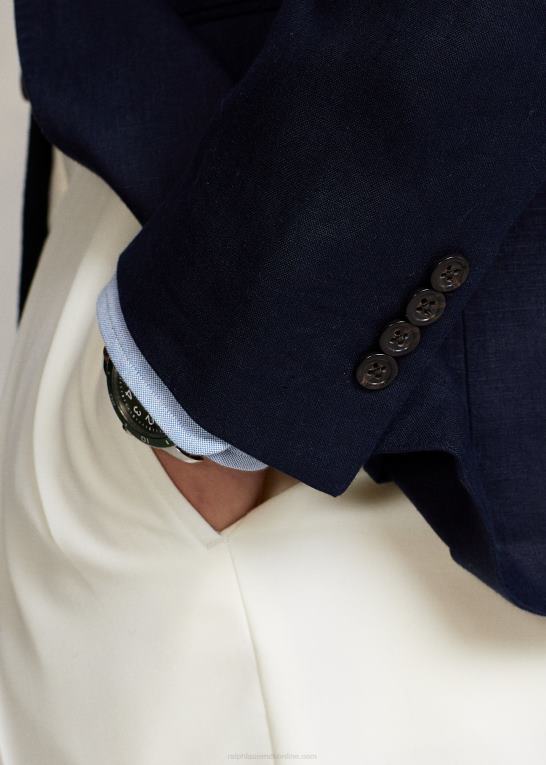 mørk flåde Mænd Ralph Lauren polo jakkesæt i blød hør Z426B747