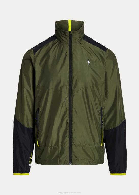 mørk salvie/sort Mænd Ralph Lauren vandafvisende ripstop jakke Z426B127