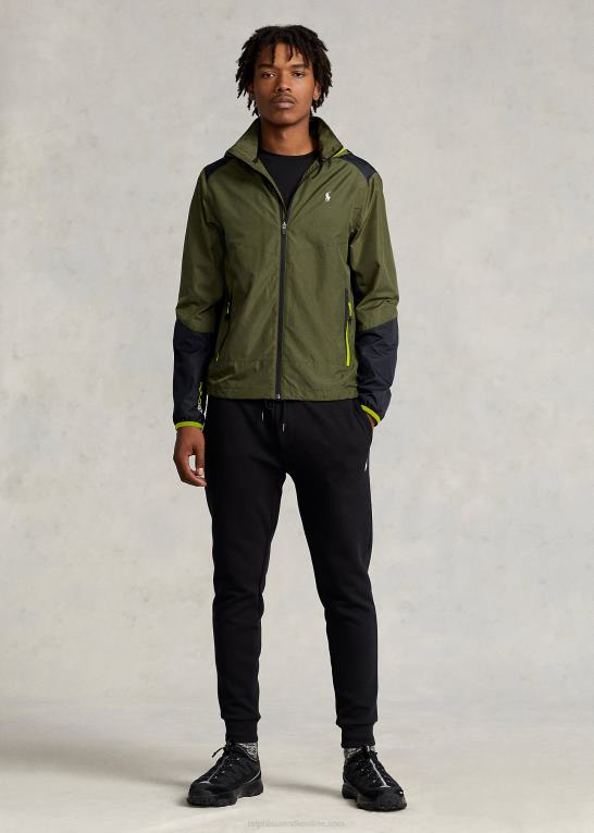 mørk salvie/sort Mænd Ralph Lauren vandafvisende ripstop jakke Z426B127