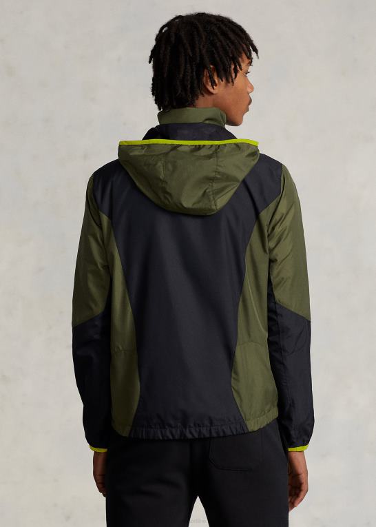 mørk salvie/sort Mænd Ralph Lauren vandafvisende ripstop jakke Z426B127