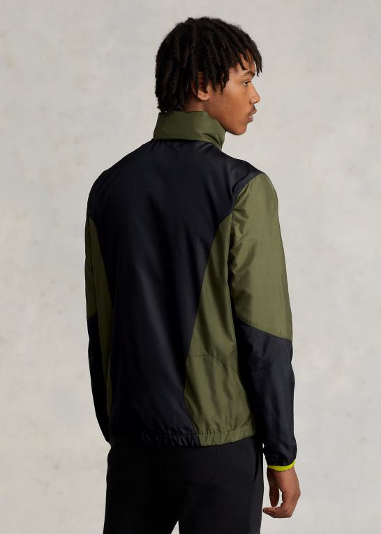 mørk salvie/sort Mænd Ralph Lauren vandafvisende ripstop jakke Z426B127