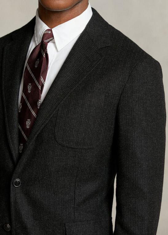 mørkegrå Mænd Ralph Lauren morehouse-kollektionen stribet jakke Z426B1277