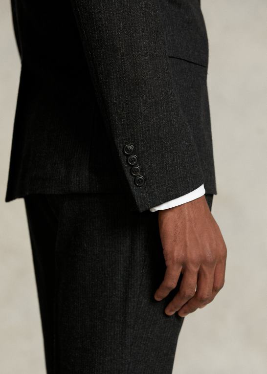 mørkegrå Mænd Ralph Lauren morehouse-kollektionen stribet jakke Z426B1277