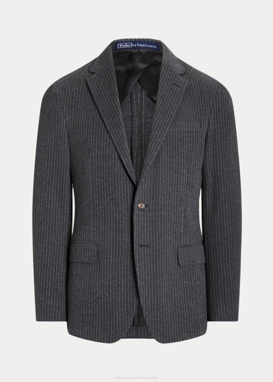 mørkegrå Mænd Ralph Lauren polo blød nålestribet strikjakke Z426B1161