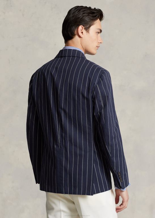 marineblå/creme Mænd Ralph Lauren polo blød stribet twill jakkesæt Z426B1217