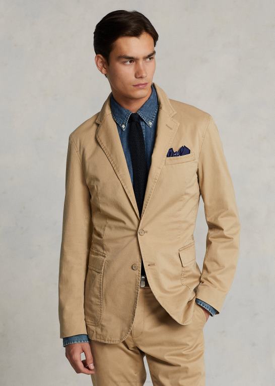 monument tan Mænd Ralph Lauren polo ukonstrueret stretch chino jakke Z426B613