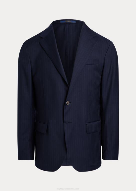 navy nålestribe Mænd Ralph Lauren polo blød nålestribet jakke i uld Z426B1216