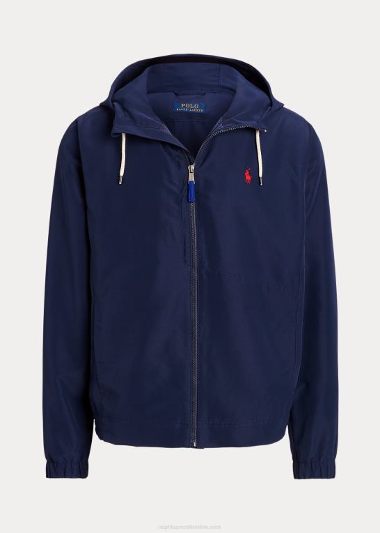 newport flåde Mænd Ralph Lauren pakbar vandafvisende hættejakke Z426B1207