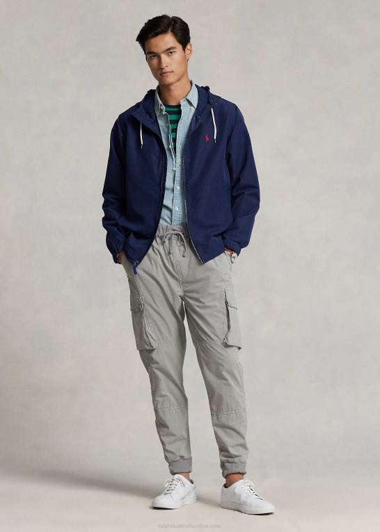 newport flåde Mænd Ralph Lauren pakbar vandafvisende hættejakke Z426B1207
