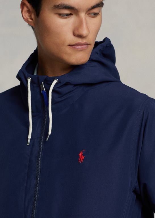newport flåde Mænd Ralph Lauren pakbar vandafvisende hættejakke Z426B1207