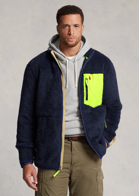 newport navy multi Mænd Ralph Lauren vind-blokerende hybridjakke Z426B1920