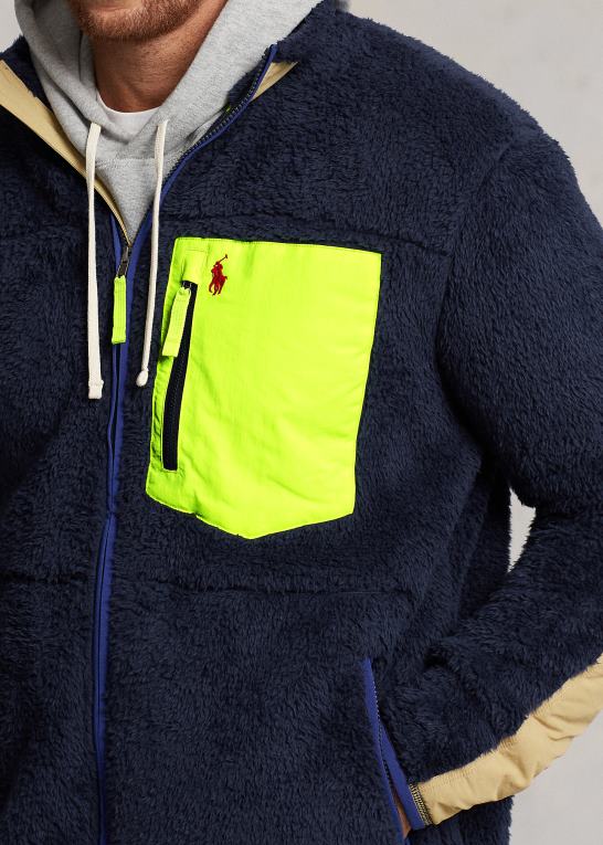 newport navy multi Mænd Ralph Lauren vind-blokerende hybridjakke Z426B1920