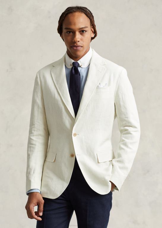 pergament creme Mænd Ralph Lauren polo jakkesæt i blød hør Z426B8457