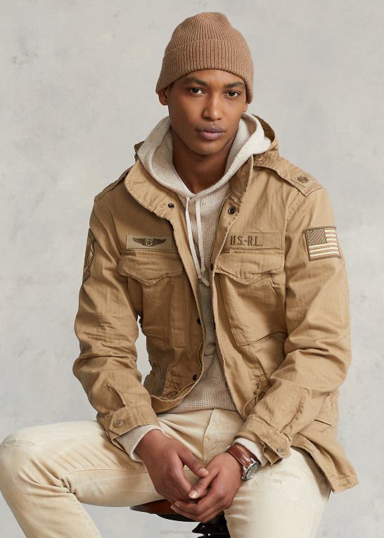 ørken kaki Mænd Ralph Lauren den ikoniske feltjakke Z426B955