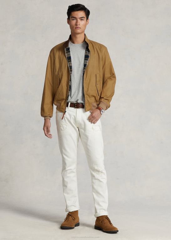ørken kaki Mænd Ralph Lauren voksdug jakke Z426B125