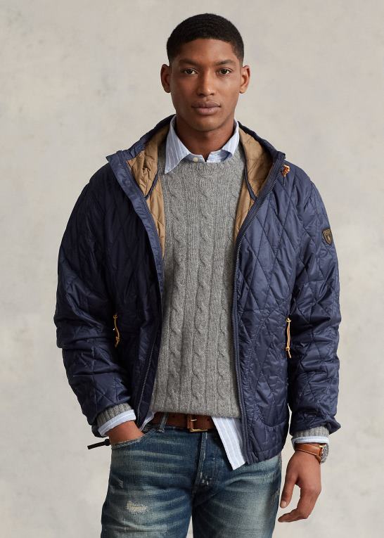 skygge flåde Mænd Ralph Lauren vandafvisende hættejakke Z426B114
