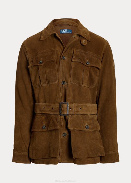 smith brun Mænd Ralph Lauren brugsjakke med ruskindsbælte Z426B1210