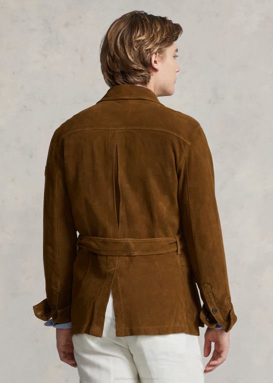 smith brun Mænd Ralph Lauren brugsjakke med ruskindsbælte Z426B1210
