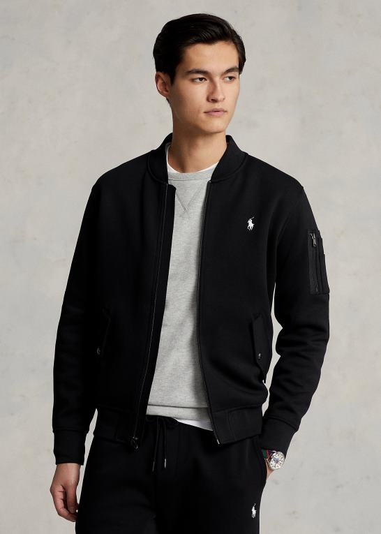 sort Mænd Ralph Lauren dobbeltstrikket bomberjakke Z426B566