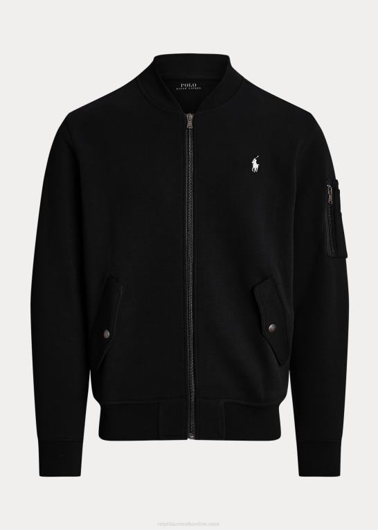 sort Mænd Ralph Lauren dobbeltstrikket bomberjakke Z426B566