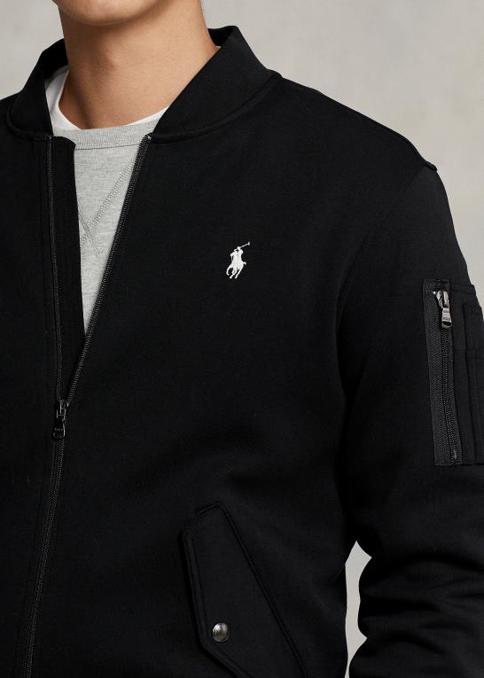sort Mænd Ralph Lauren dobbeltstrikket bomberjakke Z426B566