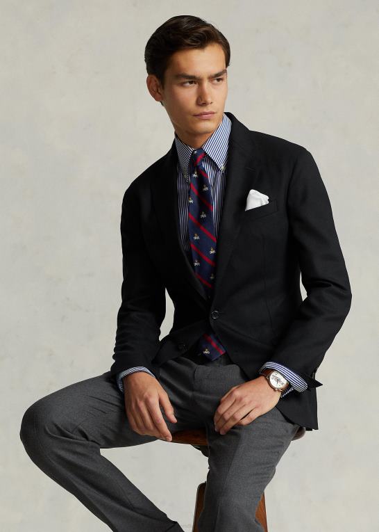sort Mænd Ralph Lauren polo blød uld oxford jakkesæt Z426B541