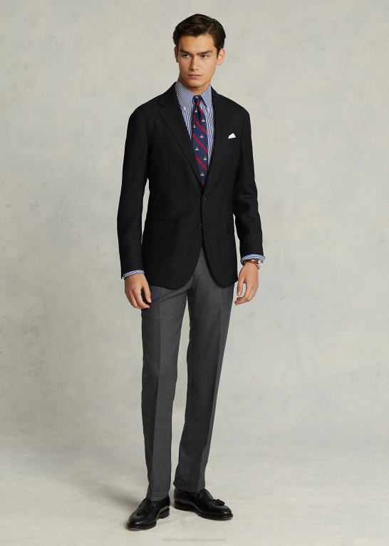 sort Mænd Ralph Lauren polo blød uld oxford jakkesæt Z426B541