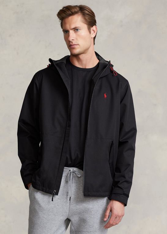 sort Mænd Ralph Lauren vandafvisende hættejakke Z426B1162